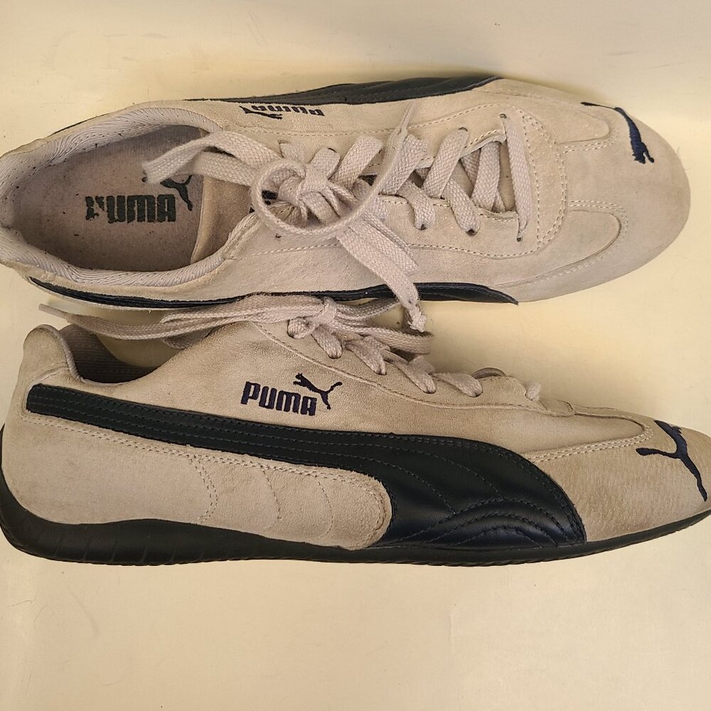 Vtg Puma Speedcat OG Suede Sneaker EU 42.5 Lt Gray White Navy Mostro Japanese